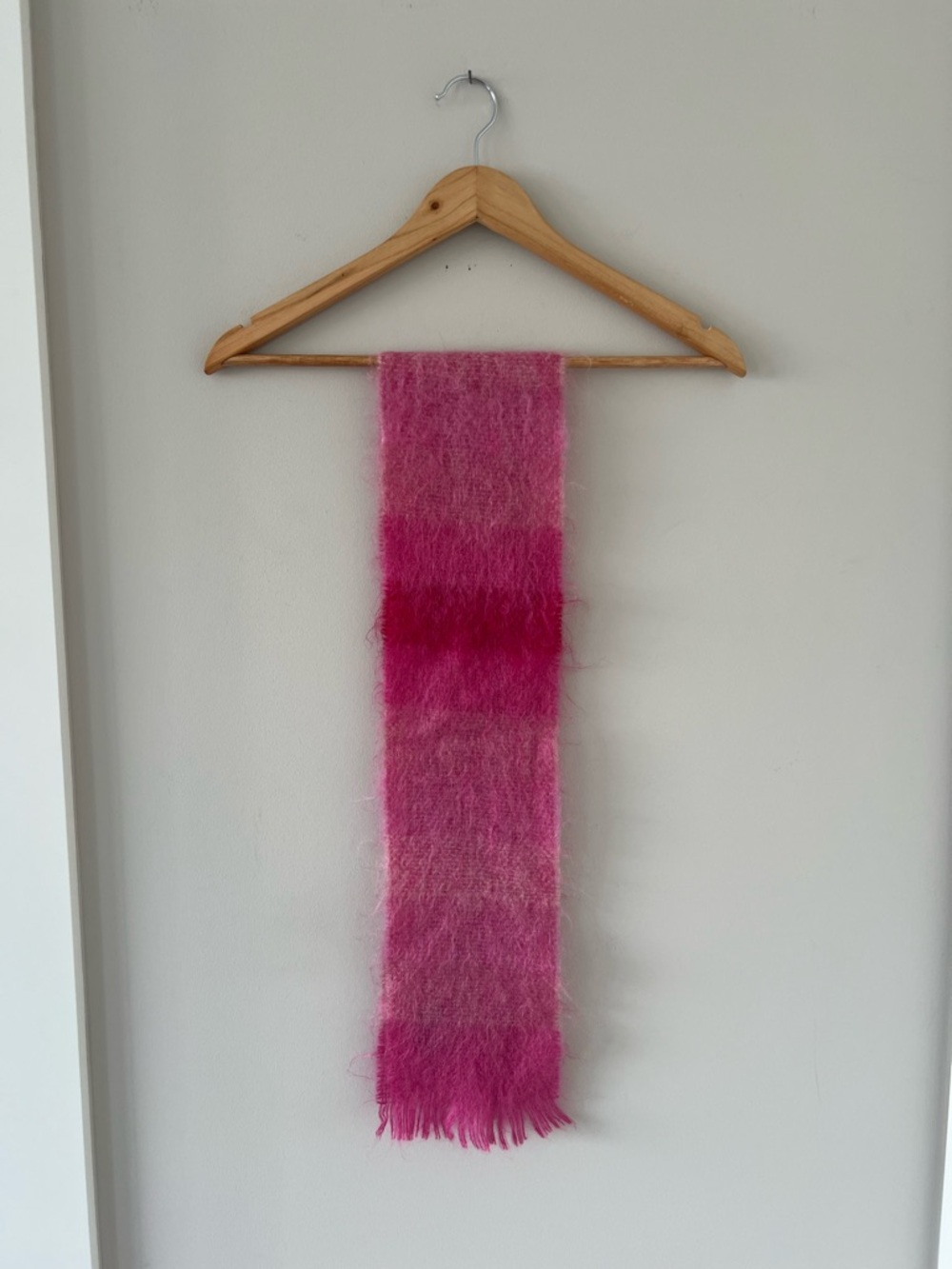 Express Mohair and Wool Soft Fuzzy Pink Ombre Scarf